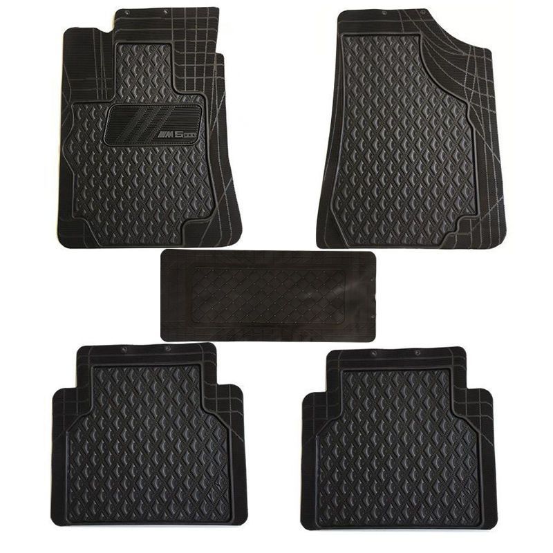Universal Universal Car Floor Mats Latex Waterproof Anti-Slip Silicone (Ayaqaltılar (Kovriklər)) - m5-black-5-piece-set