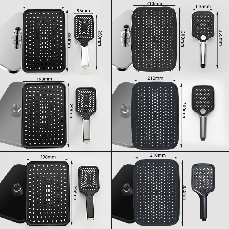 Ducha presurizada rociador superior cabeza de ducha boquilla doméstica gran panel de presión cabezal de ducha único universal ducha traje de lluvia