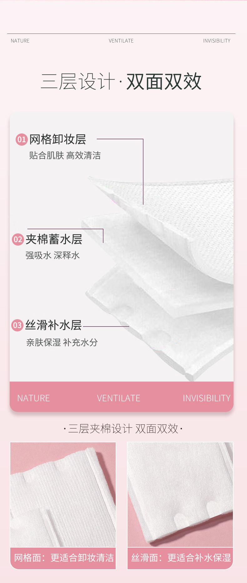 LMLTOP thickened sandwich makeup cotton 222 pieces wet Compress hydrating Makeup Remover Cotton pads SY495 Application Scenario