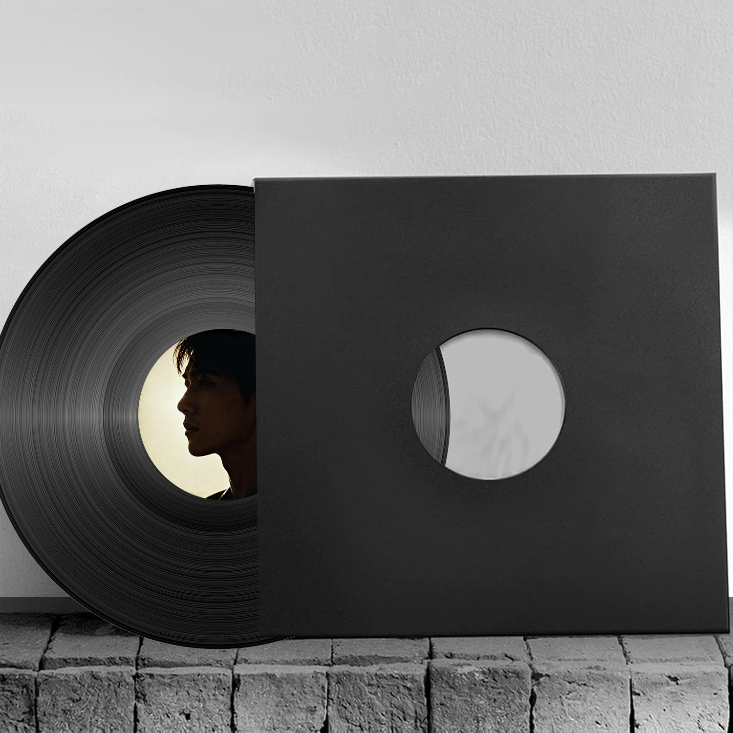 LP黑胶唱片内套保护袋牛皮纸黑卡纸直圆角7寸120克存储cd光碟纸套