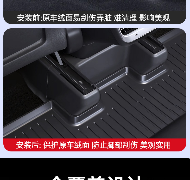 Suitable for Tesla Model Y/3 Carbon Fiber Rear Door Sill Strip Upgraded Version Anti-Kick Seat Protection Corner Accessories