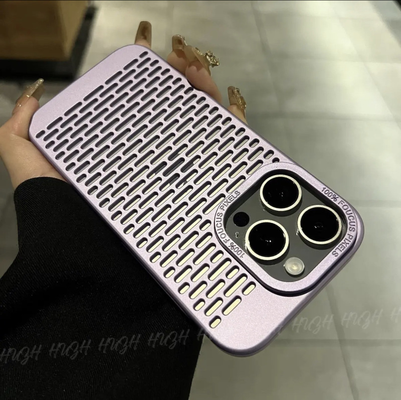 冷却性と通気性に優れた中空携帯電話ケース、iphone15promax apple 14に適したオールインクルーシブのシンプルな落下防止保護カバー|undefined