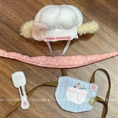 10 センチメートルベビー服かわいいクリエイティブ綿人形ドレスアップアクセサリーミニ帽子シェフハットエプロンセット