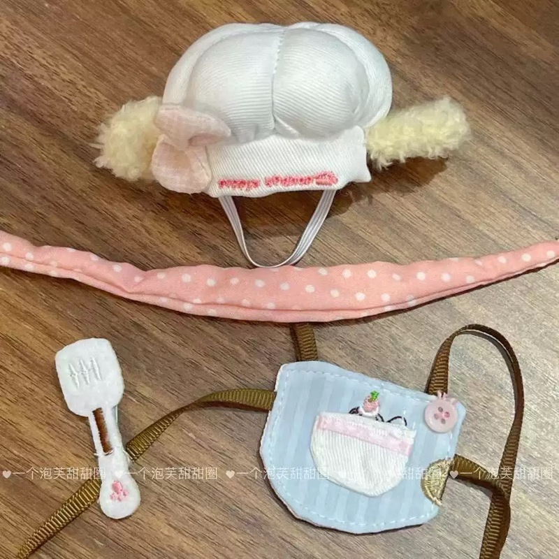 10 センチメートルベビー服かわいいクリエイティブ綿人形ドレスアップアクセサリーミニ帽子シェフハットエプロンセット|undefined