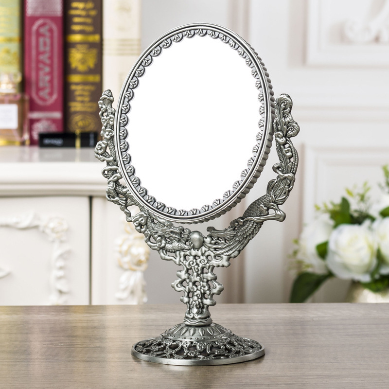 Nordic Desktop Makeup Mirror Rotatable Large Dressing Mirror Desktop ins Toilet Bathroom Mirror Ornaments Wholesale