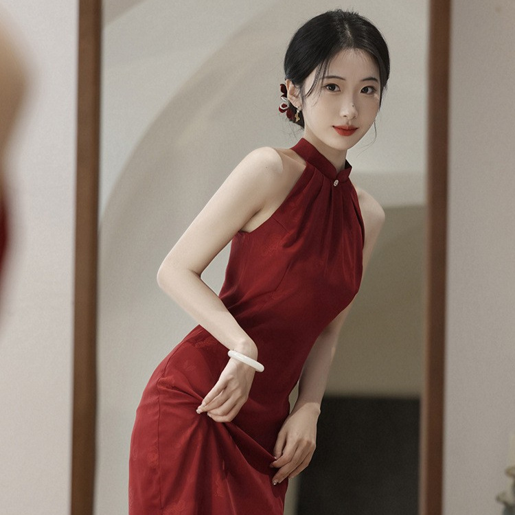 New Chinese-Style Cheongsam Toast Dress for Bride 2025 New Model Morning Gown Red Wedding Modified Traditional Style Long Dress Engagement Dress