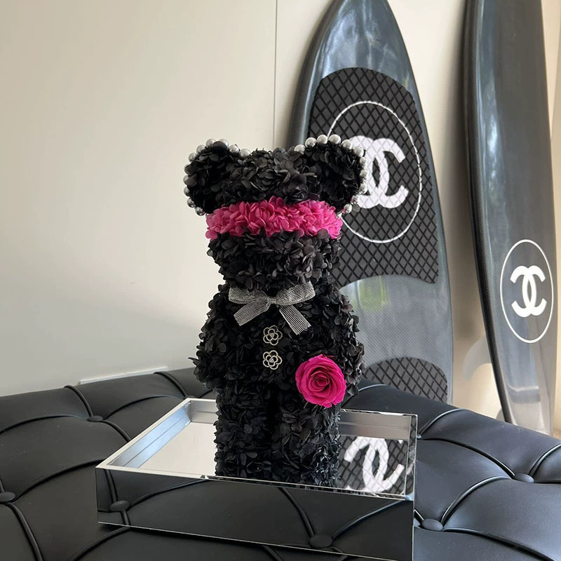 Flor inmortal tortilla violenta oso caja acrílica para el día de San Valentín regalo de cumpleaños de novia fábrica al por mayor