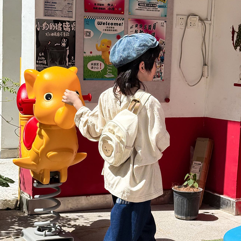Jardín de infantes mochila infantil caricatura lindo animal pequeño bolso de pecho para padres e hijos bolso de lona para niños ligero