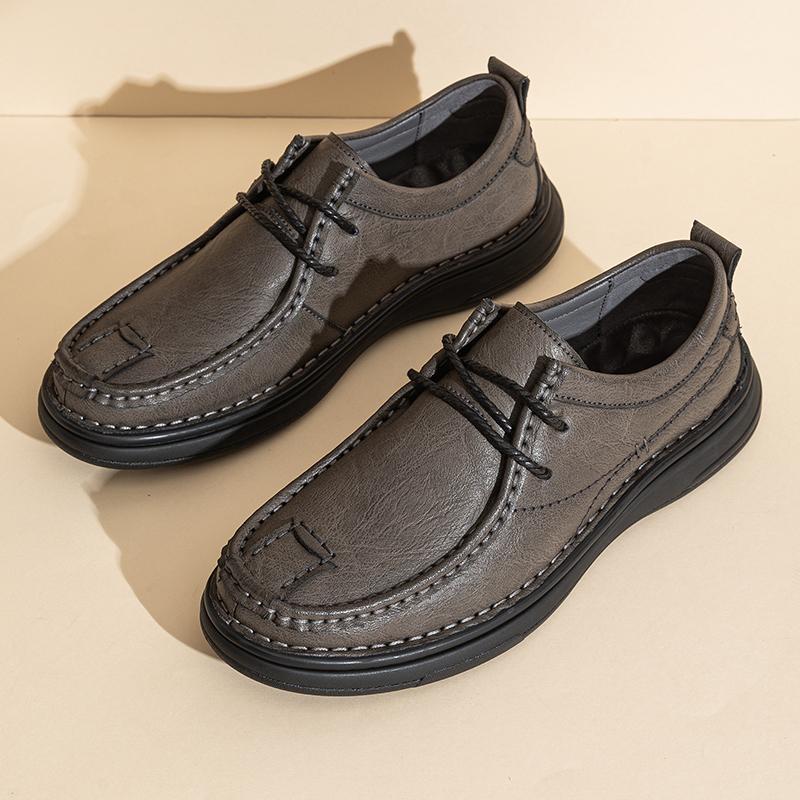 Men's Leather Shoes, Popular Business Casual Shoes, Formal Soft-Soled Lace-Up Low-Cut Shoes for Middle-Aged and Elderly Dads, Men's Shoes, Large Size 4546