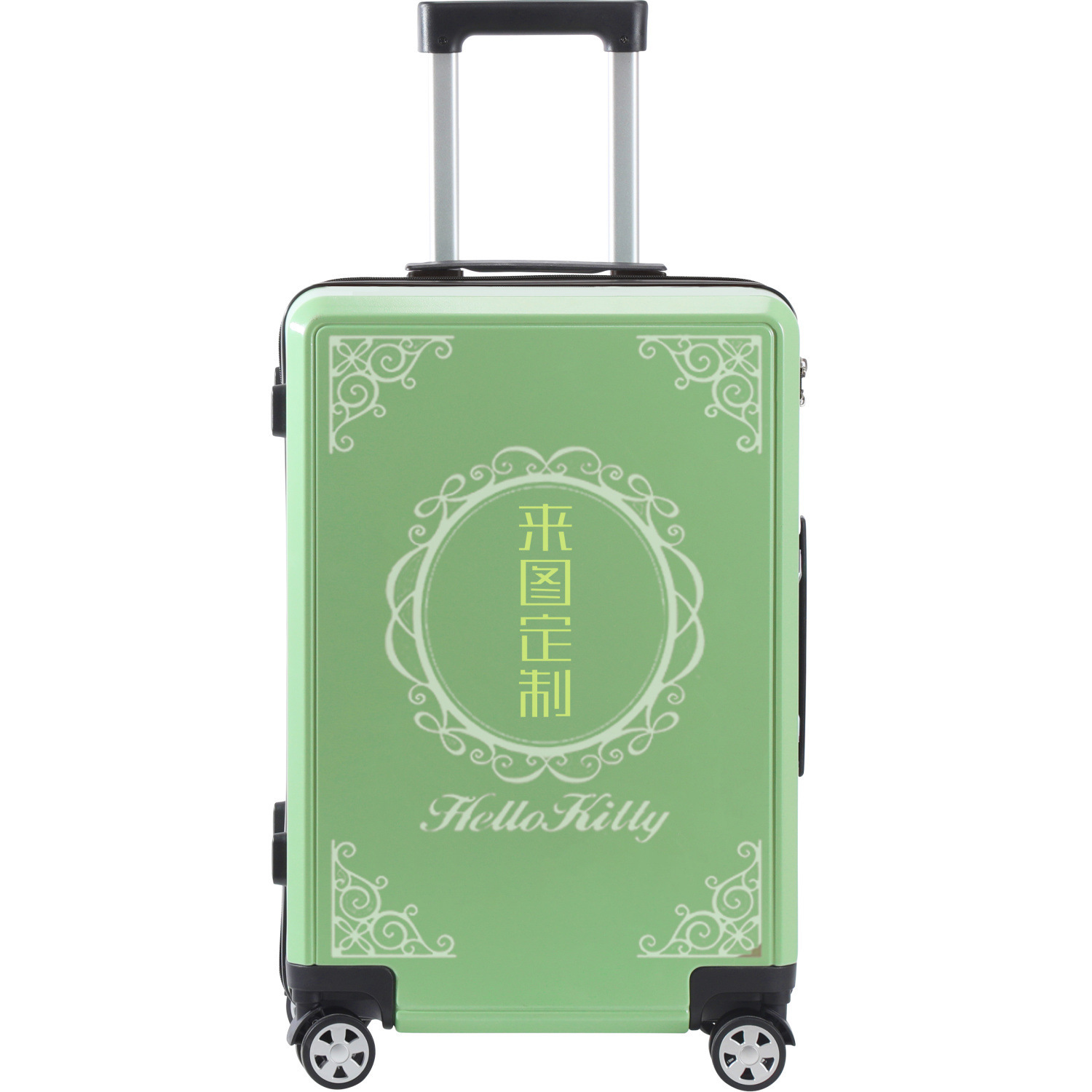 [Especialización de muestra] Nuevo patrón de equipaje LOGO, caja de contraseña de embarque de moda DIY personalizada, rueda de 200.000