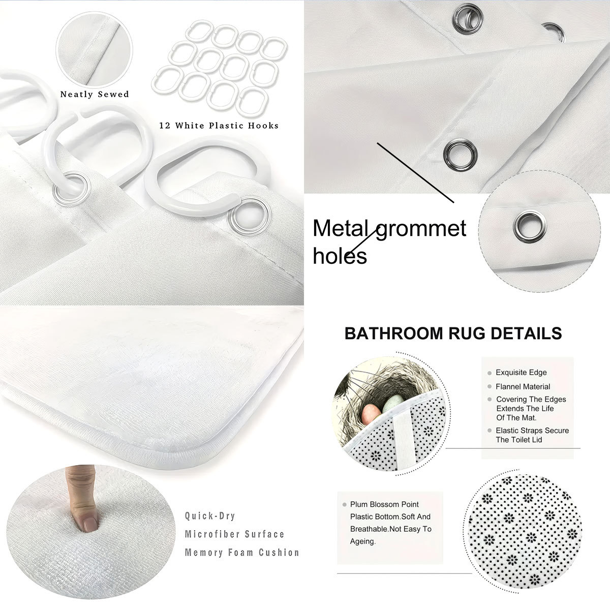 Tiktok poliéster cortina de baño impermeable conejo de Pascua sin perforación cortina de baño decoración cortina de baño cortina de cuatro piezas