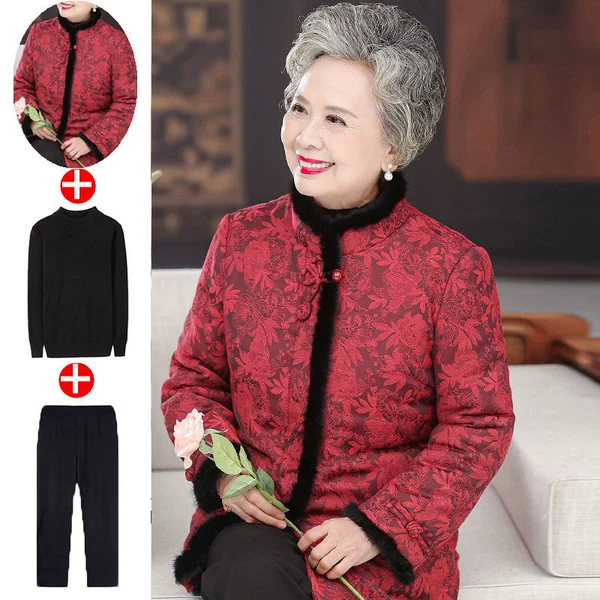 Red 21083 + bottoming shirt + fleece pants