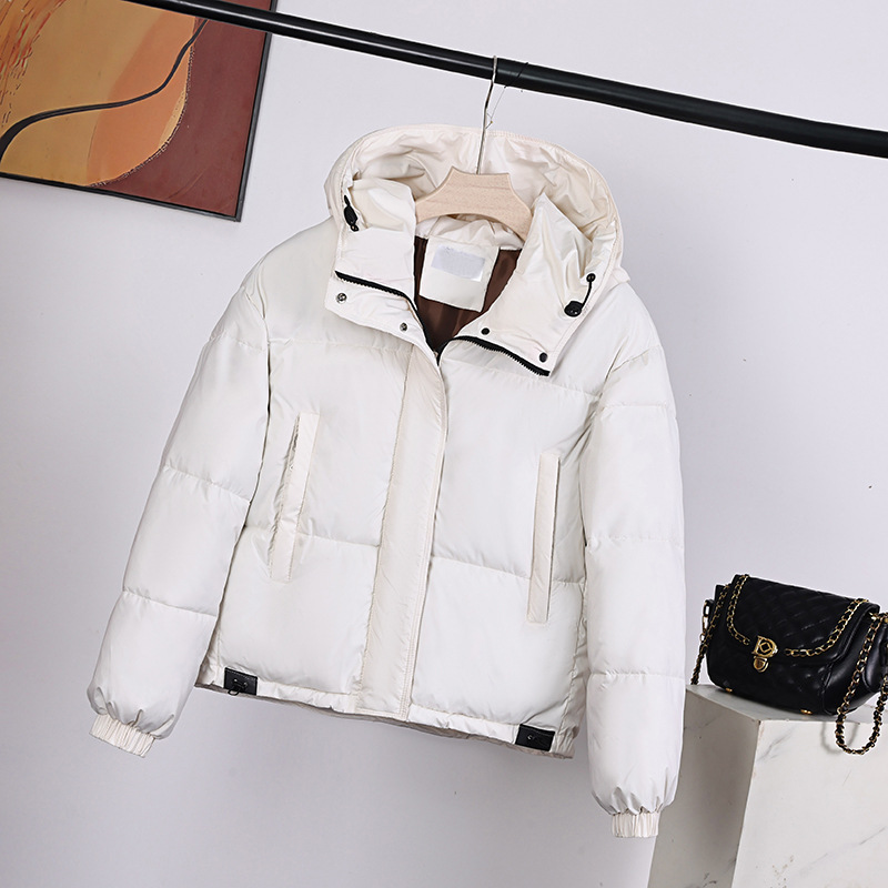 2025 nueva mujer invierno corto algodón ropa de algodón estilo coreano de diseño de moda suelta y gruesa chaqueta caliente de moda