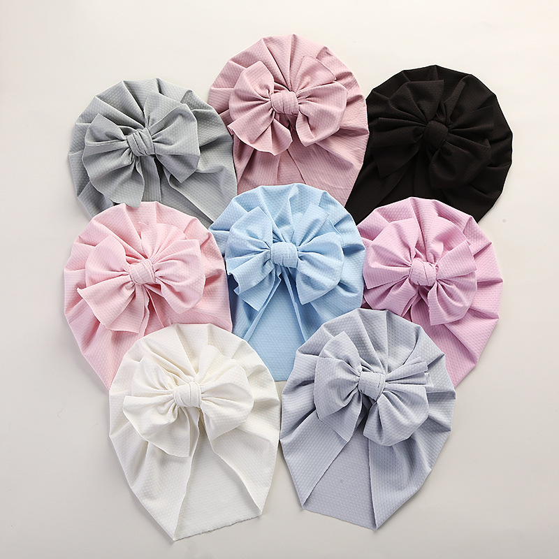 Children's Headgear Summer Ice Silk Bow Baby Breathable Cap display picture 1