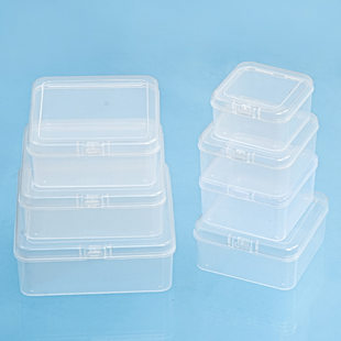 Transparent plastic square storage box, pack, storage system, stationery, toy