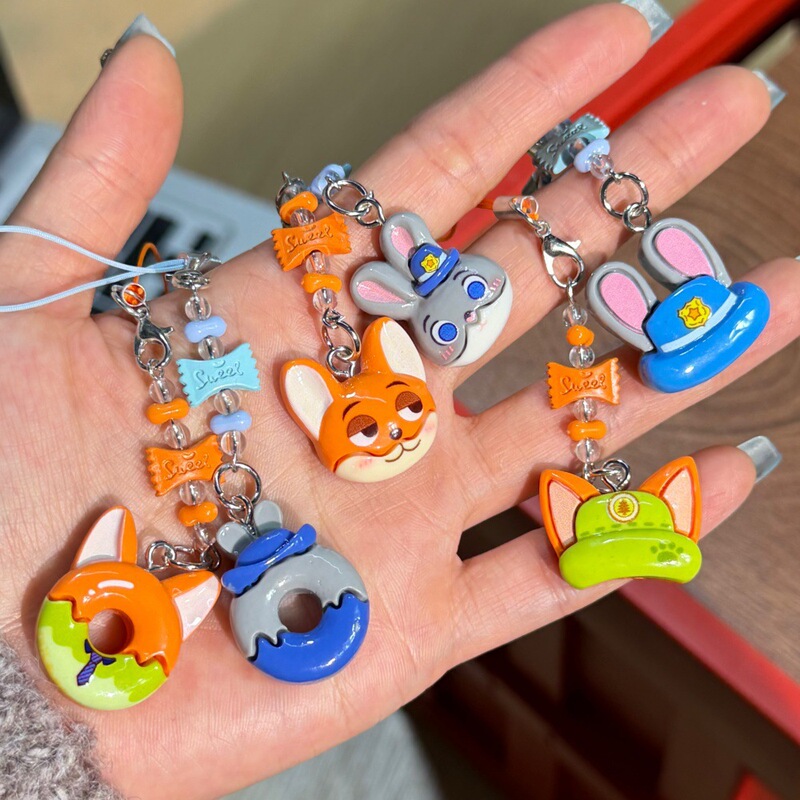 Cartoon Zootopia Judy Nick Pendant Girl's Bag Candy Pendant Phone Strap Couple Pendant Gift Cartoon Zootopia Judy Nick Pendant Girl's Bag Candy Pendant Phone Strap Couple Pendant Gift
