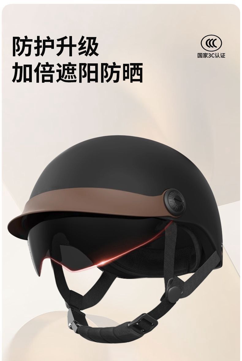 High-Looking Electric Vehicle Helmets for Men and Women, Summer Safety Helmets, Battery Motorcycle Sunshade, Lightweight Half Helmets