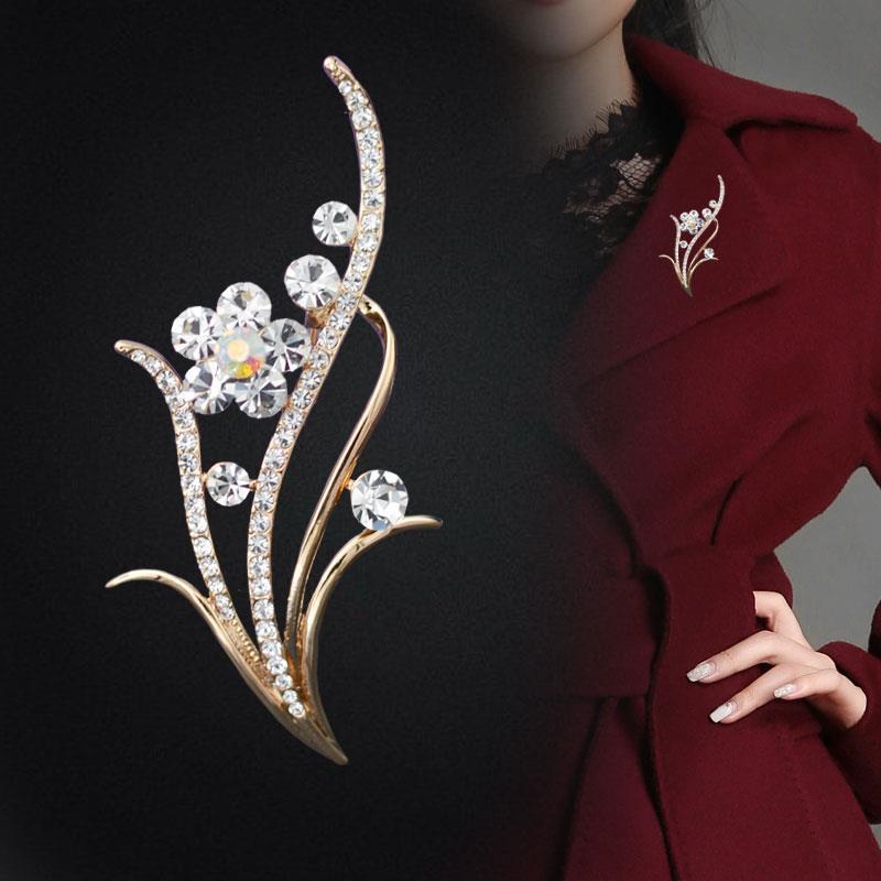 Korean high-end elegant brooch women's exquisite simple atmosphere versatile temperament corsage women's pin suit accessories