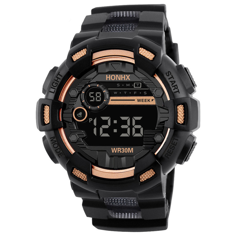 Factory Direct supply popular middle school student HONHX men's sports waterproof multi-function LED electronic watch wholesale