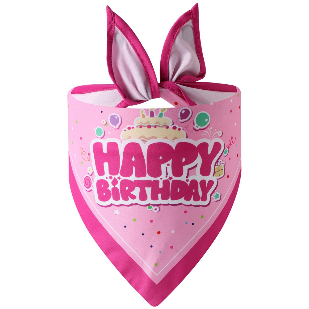 Nueva transfronteriza de dibujos animados mascota de cumpleaños perro saliva toalla triángulo bufanda joyería suministros para mascotas al por mayor