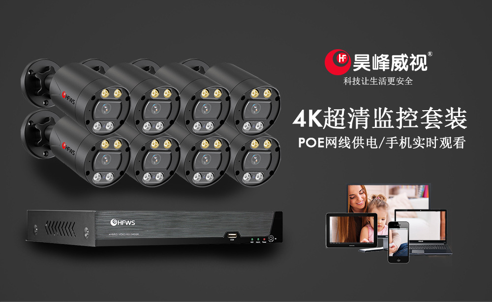 8MP POE high-resolution camera system for commercial monitoring