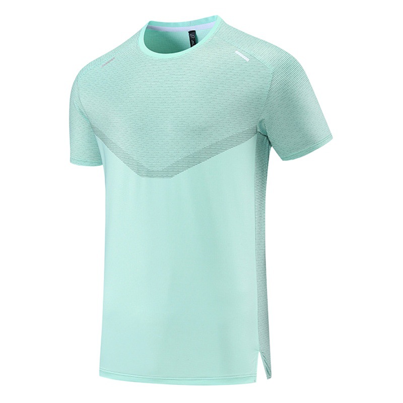 Verano de los hombres de negocios casual de secado rápido ropa de seda de hielo de manga corta deportes cuello redondo Camiseta de la aptitud UA misma camiseta impresa LOGOTIPO