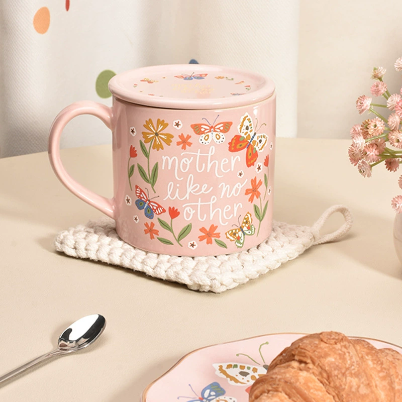 Ценный керамический cup в розовом цвете с сердцем девушки водяной чашкой набор подарок офис дом завтрак чашка Марк чашка