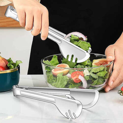 Source manufacturer semi-circle stainless steel food tongs creative buffet serving tongs barbecue tongs serving tongs