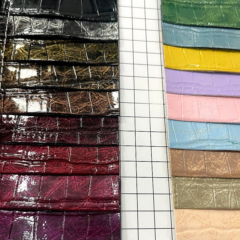 Pearlescent Two-color Retro Crocodile Pattern PU Shoe Watch Strap Women's Bag Leather Wallet Sofa Table and Chair Belt in stock