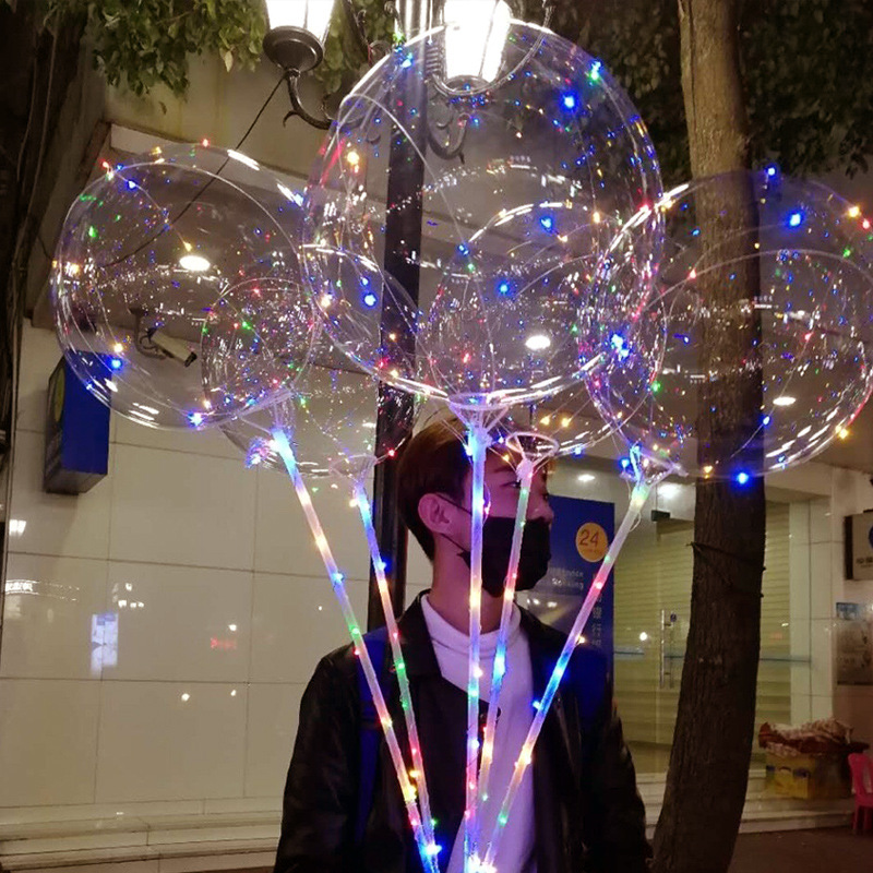 网红发光带灯透明波波球成人浪漫创意生日派对装饰品气球布置