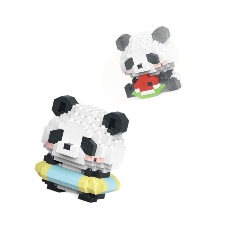 Lego, кукла из мультфильма, конструктор, игрушка, талисман, с маленькими мишками, панда, талисман года, подарок на день рождения