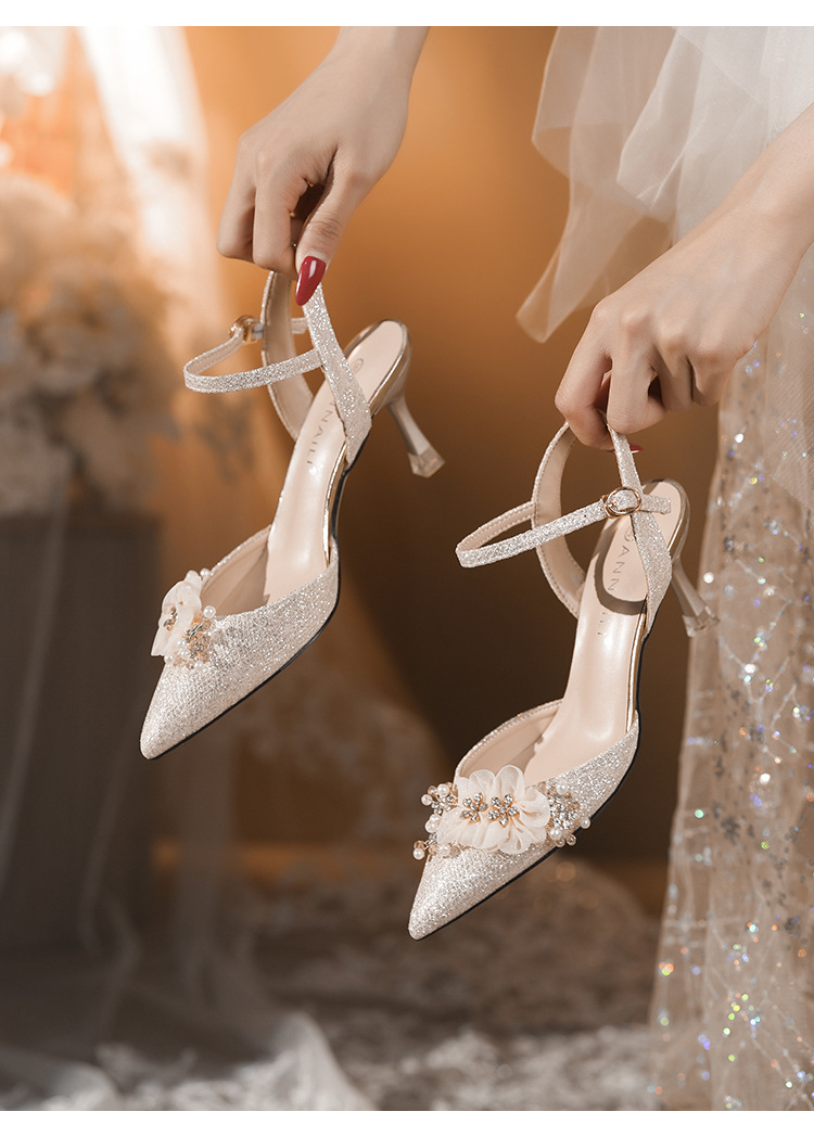 Zilveren stiletto hakken met bandjes voor dames_voghion.com