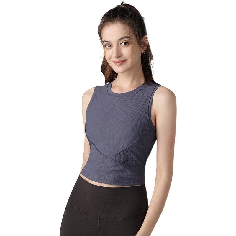 高弾力の新型の柔らかい高弾は杯のねじのヨガのベストを持って集まります。