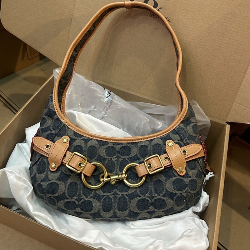 Kouchi's new Belted Ergo 26 vintage monogram shoulder bag, versatile retro saddle bag with metal buckle, crescent-shaped bag Kouchi's new Belted Ergo 26 vintage monogram shoulder bag, versatile retro saddle bag with metal buckle, crescent-shaped bag