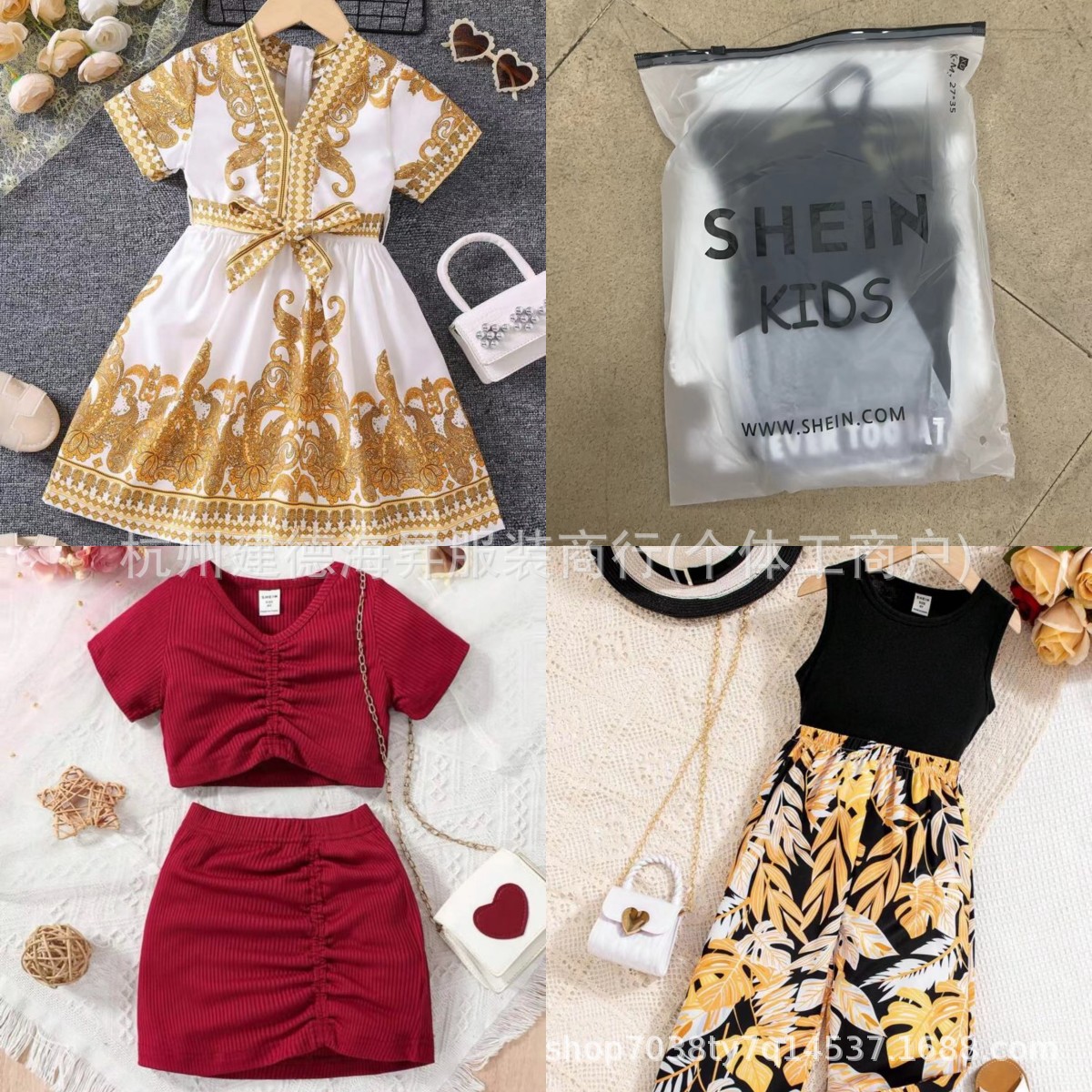 Fábrica de ropa infantil SHEIN para niñas miscelánea ventas transfronterizas de fuentes de niños SHEIN ropa para niños y niñas