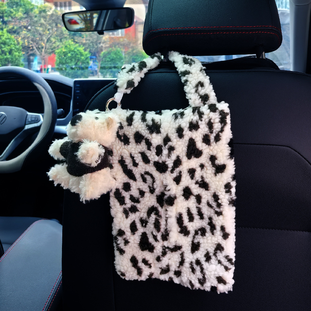 Nuevo West Highlands coche toalla bolsa colgante caja de extracción de papel asiento de almacenamiento de toalla bolsa colgante muñeca mujer