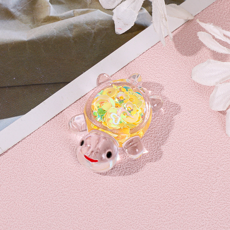 Full red chan with transparent turtle children's toys three-dimensional micro landscape ornaments DIY decorations cartoon accessories