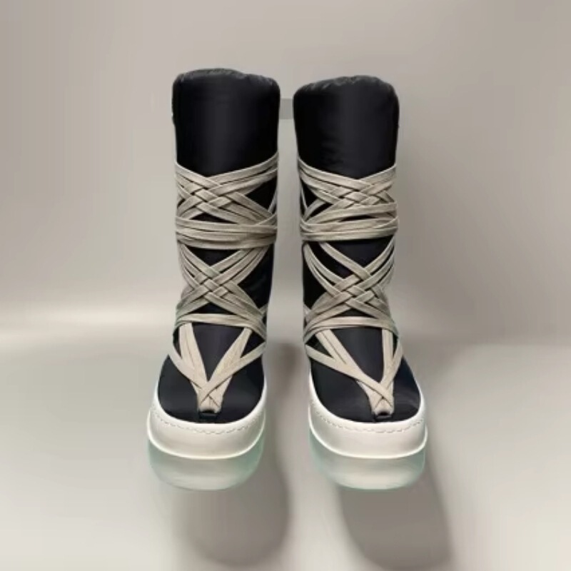 Ro Shoes, Snow Boots, Winter down Boots, Cold-Proof, Waterproof, Thick-Soled Boots, Creative Fashion, Crazy Laces, Dark Trendy Shoes Ro Shoes, Snow Boots, Winter down Boots, Cold-Proof, Waterproof, Thick-Soled Boots, Creative Fashion, Crazy Laces, Dark Trendy Shoes