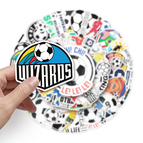 50 Football Doodle Sticker Personalized Cross-border Cartoon Sports DIY Skateboard Luggage Sticker Waterproof