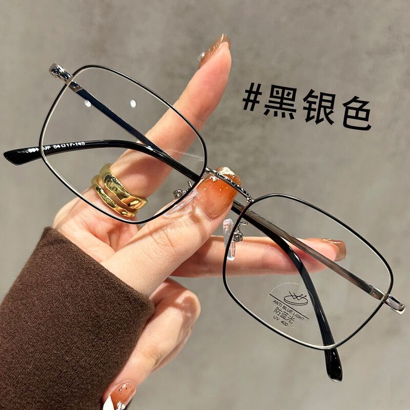 超轻9g金丝方框眼镜女近视可配度数时尚显脸小镜框高智感素颜眼睛|undefined