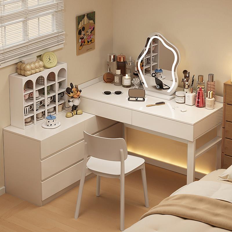 Corner Dressing Table and Drawer Cabinet Combo 2026 New Model Simple Modern Bedroom Vanity Desk Computer Desk Makeup Table
