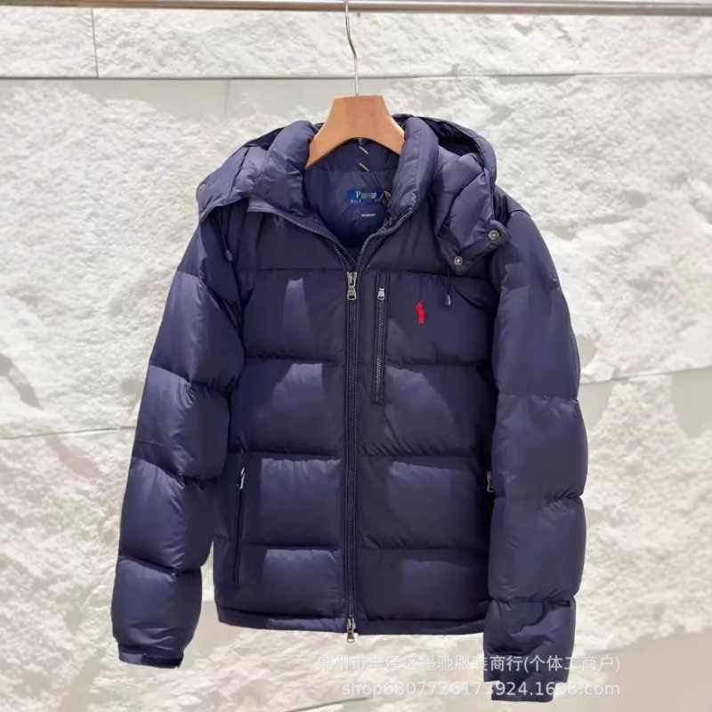 跨境可扫码拉夫RL男女款小马刺绣连帽可拆卸防风防水保暖棉服外套|undefined