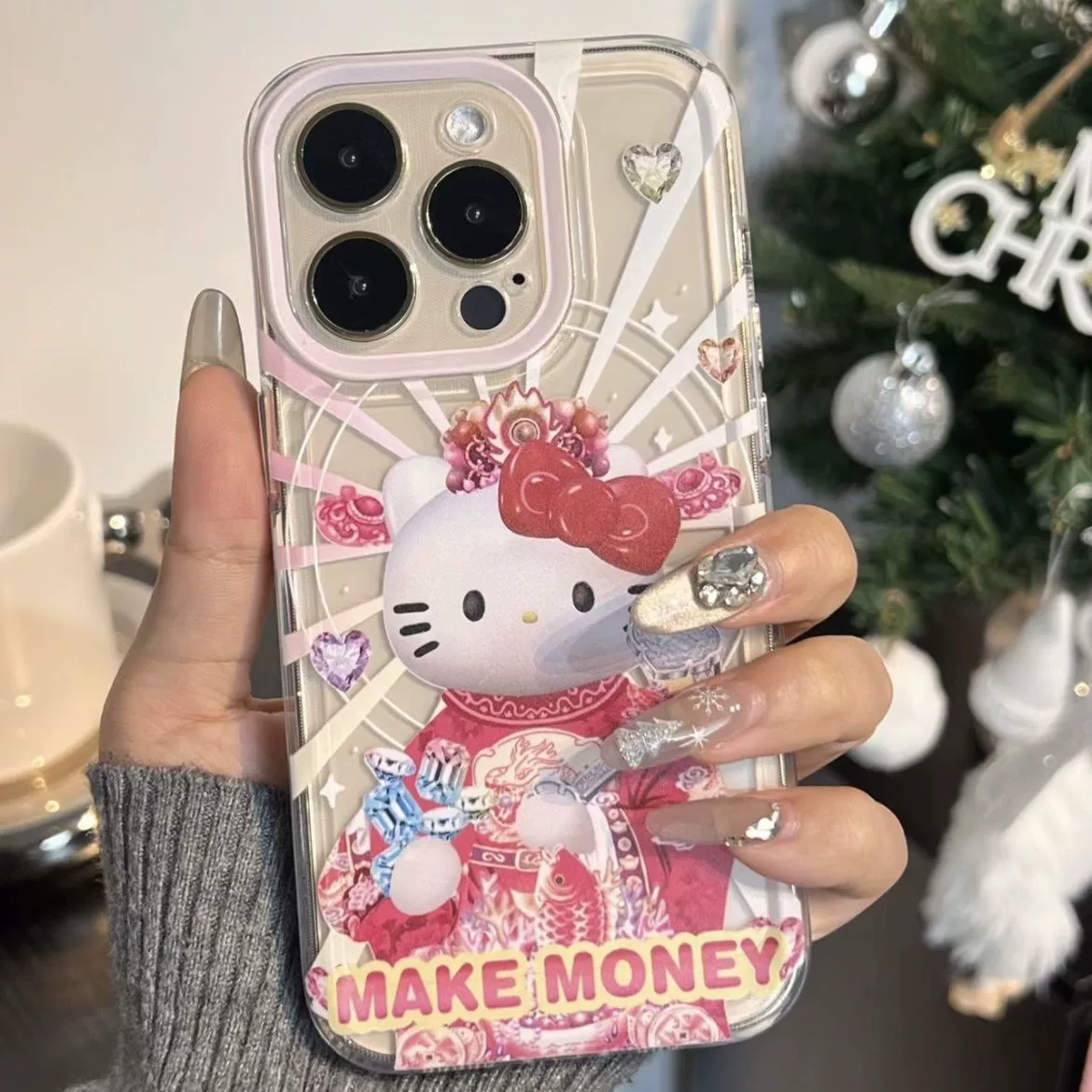 Lucky KT подходит для Apple 16прMax котик мультфильм 14 15 космос 16 мягкий чехол 13Promax мягкий чехол