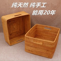 ベトナム籐編み収納かご籐編みバスケット収納バスケットデスクトップ下着籐編み収納ボックス収納かご籐ラージサイズ