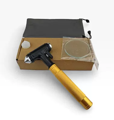 Qəza çəkici Metal Window-Breaking Escape Tool, Life-Saving - km-46-fine-tungsten-steel-hammer-gold