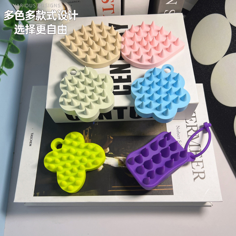 跨境多功能硅胶洗头刷清洁头皮洗发梳头部按摩刷洗头神器批发|undefined