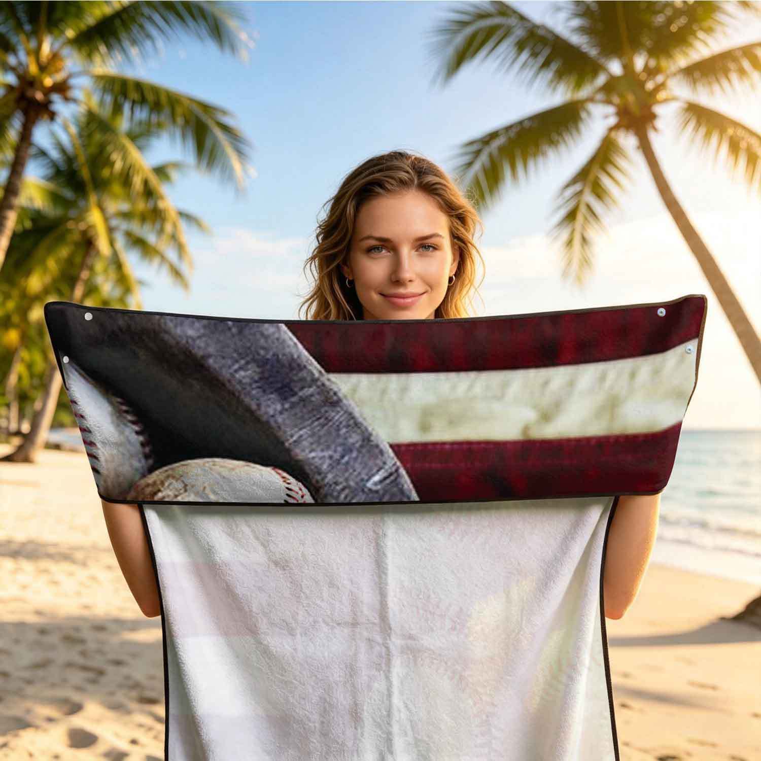Printed bath towel and car seat cover 2-in-1, ultra-fine fiber outdoor beach and car dual-use universal seat cushion