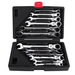Dual purpose flexible head ratchet wrench industrial grade shaking head open end wrench ring wrench