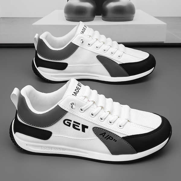Casual men's breathable white sneakers platform