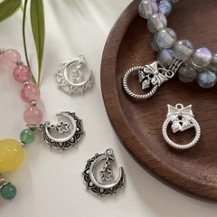 合金レトロ蓮蓬蝶結び星月固定ペンダントdiyブレスレットネックレスビーズアクセサリー部品